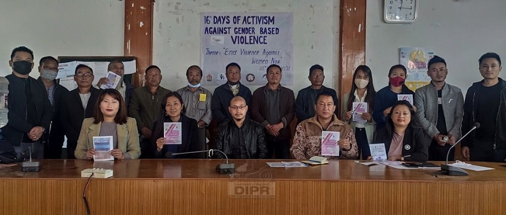 Officials launching the 16 day activism against gender based violence at Deputy Commissioner’s Conference Hall, Wokha on November 25. (DIPR Photo)